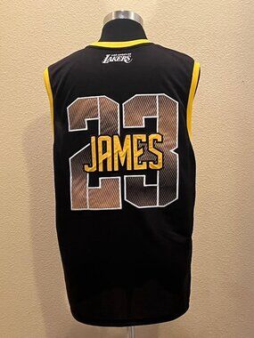 NBA Los Angeles Lakers LeBron James #23 Jersey Mens L Black Gold